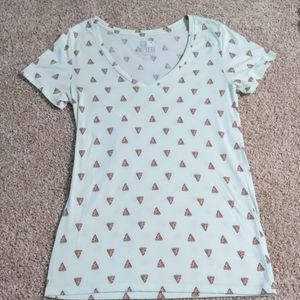 Medium woman's v-neck pizza shirt